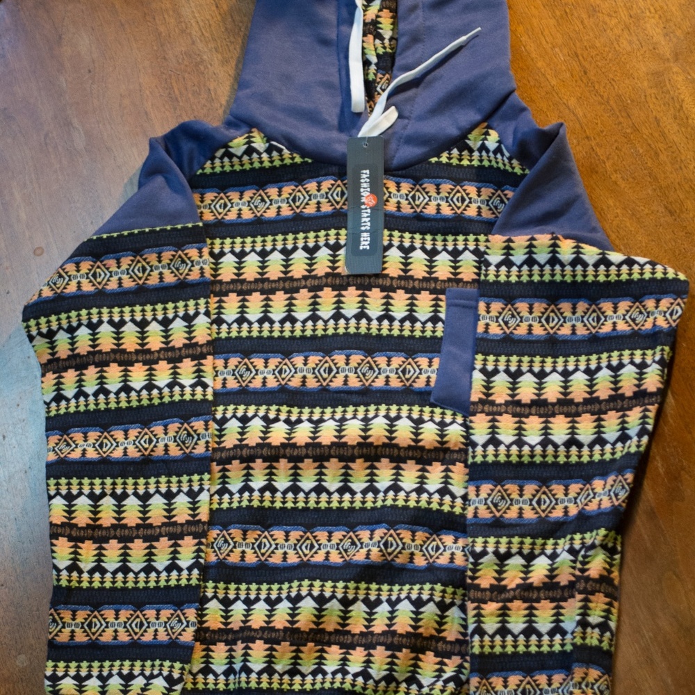 ZYFGfree BRAND NEW colorful-tree Hoodie Mens Med